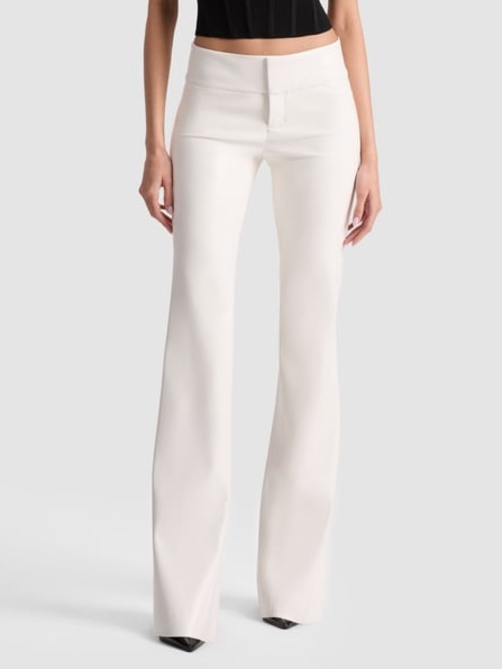Alice + Olivia Y2K Winter White low rise Pants with pockets 10 perfect condition - Picture 2 of 8